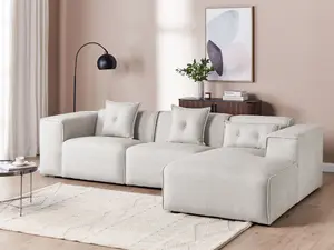 Corner Sofa DOLVA Light Beige Fabric Left Hand