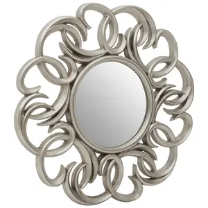 Interiors by Premier Adelere Entwined Silver Swirl Wall Mirror