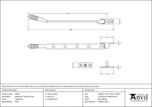 From The Anvil Aged Brass 10 Inch Reeded Stay