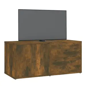 Berkfield TV Cabinet Smoked Oak 80x34x36 cm Engineered Wood