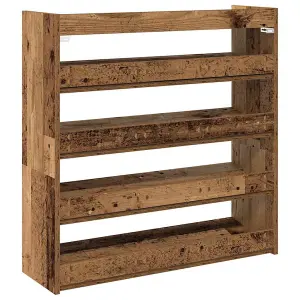 Berkfield Shoe Rack Old Wood 80x25x81 cm Engineered Wood