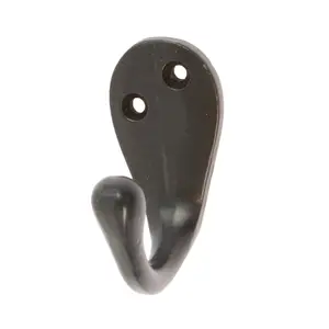 Hammer & Tongs - Narrow Single Robe Hook - W30mm x H55mm - Black