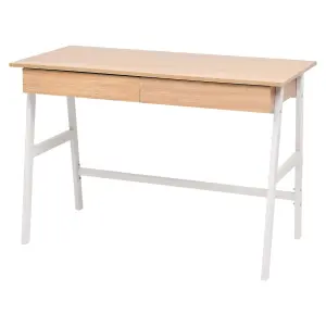 Berkfield Writing Desk 110x55x75 cm Oak and White