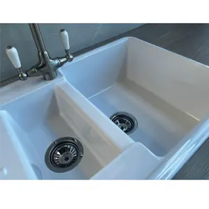 Liquida ELGS15WH 1.5 Bowl Comite Reversible Inset Gloss White Kitchen Sink