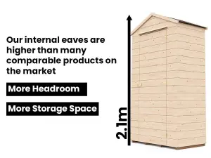 Dunster House Wooden Tool Shed 2m x 1m Sentry Box Wooden Garden Storage Talia Tool Rail Roof Felt