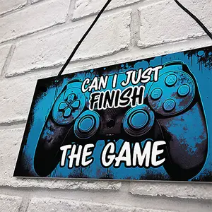 Red Ocean Funny Gamer Gift - Novelty Hanging Gaming Sign For Boys Bedroom, Man Cave, Gaming Room