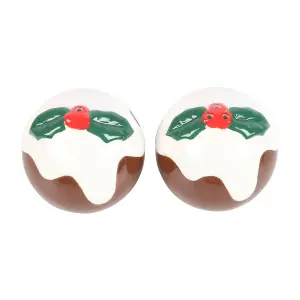 Something Different Christmas Pudding Salt and per Shakers Brown/Green/White (One Size)