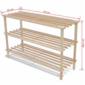 Berkfield 3-Tier Shoe Racks 2 pcs Solid Fir Wood