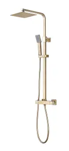 Keenware KBS-204 Bondi Midas Square Overhead Shower System: Brushed Brass