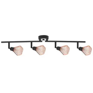 4 Light Metal Ceiling Lamp Copper VOLGA