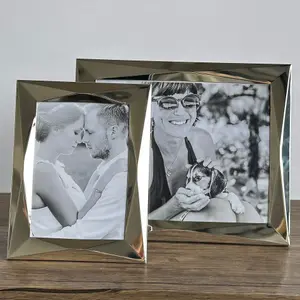 PF&A Silver Plated Geometric Photo Frame - 10x8