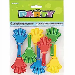 Unique Party Hand Party Favours (Pack of 8) Multicoloured (One Size)