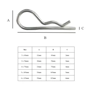 Home.smart 25 x R Clips 2 x 43mm for Securing Clevis Retaining Pins,