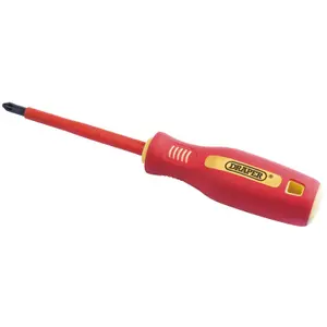 Draper Fully Insulated Soft Grip Cross Slot Screwdriver, No.2 x 100mm 46529