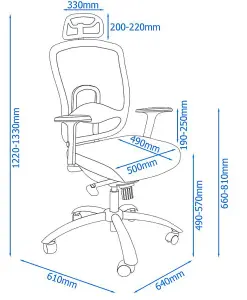 Miami Office Chair with Wheels in Black