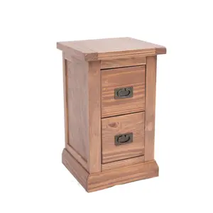 Tirolo 2 Drawer Petite Bedside Table Brass Drop Handle