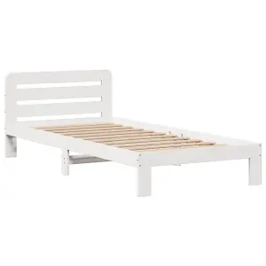 Berkfield Bookcase Bed without Mattress White 100x200 cm Solid Wood Pine