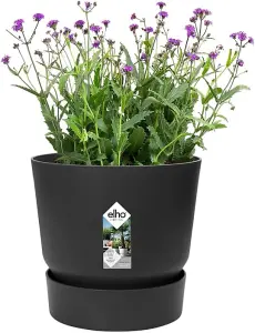 Elho Recycled Plastic Greenville Round 16cm Living Black Plant Pot