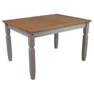 Mercers Furniture Corona Grey Wax 4'0" Dining Table & 4 Chairs Set Solid Pine with Mexican Styling