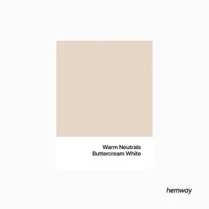 Hemway Chalk Paint Flat Matt Buttercream White 1L Shabby Chic, Smooth Chalky Finish, Interior Furniture, Walls, Wood, Quick Dry