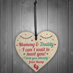 Red Ocean From Bump Gifts Mummy To Be Gifts Daddy To Be Gifts Wooden Heart Baby Shower Plaque