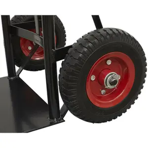 200kg Capacity Heavy-Duty Sack Truck with PU Tyres and D-Shaped Handle Grips