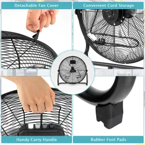 Costway 20" Industrial Drum Fan High-Velocity Direct-Driven Barrel Floor Fan 3 Speed