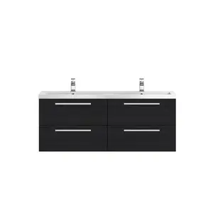 Lehman 1400mm Wall Mount Vanity Unit Charcoal Black