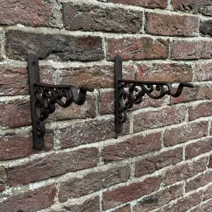 Cast Iron Decorative Hanging Basket Bracket 20cm (Set of 2)