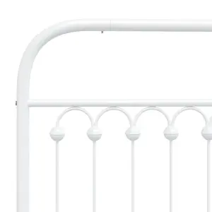 Berkfield Metal Bed Frame without Mattress with Headboard White 120x200cm