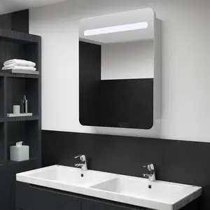 Berkfield LED Bathroom Mirror Cabinet 60x11x80 cm