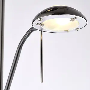 Luminosa Rome Mother and Child Floor Lamp Black Chrome, Opal Glass, E27