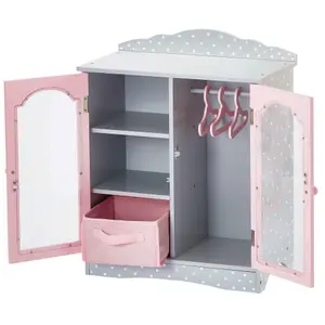 Olivia's Little World 18" Doll Wooden Double Door Shaker Wardrobe