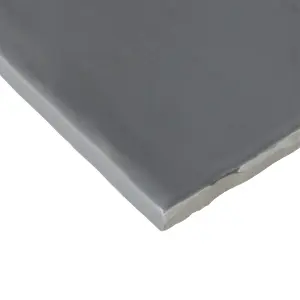 Vernisse Grey Gloss Plain Embossed Ceramic Indoor Wall Tile, Pack of 41, (L)301mm (W)75.4mm