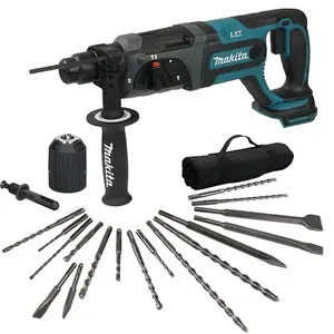 Makita DHR241ZX7 18V LXT 3 Mode SDS+ Rotary Hammer Drill 17PC Bit Set + Chuck