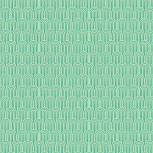 Hoopla Walls Retro Arch Green 10m Wallpaper Matt Smooth