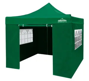 Dellonda Premium 3x3m Pop-Up Gazebo & Side Walls with Carry Bag, Stakes & Weight Bags