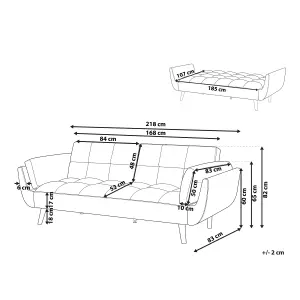 Sofa Bed ASBY Light Grey Velvet