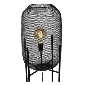 Lucide Mesh Vintage Floor Lamp 35cm - 1xE27 - Black