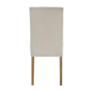 Hallowood Furniture Aston Butterfly Extending Table with 6 Straight Back Beige Fabric Chairs