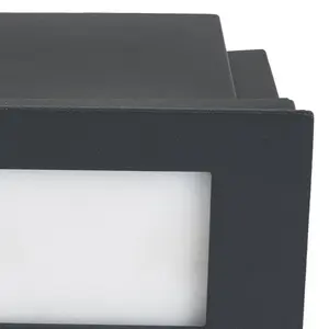 GoodHome Dark grey Mains-powered Neutral white LED Rectangular Deck light