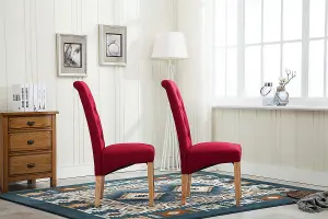 MCC Direct Deluxe High Back Fabric Dining Chairs Red