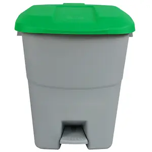 Pedal Operated Recycling Bin - 50 Litre - Green Lid