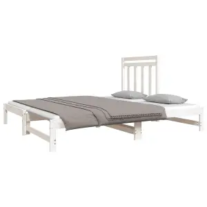 Berkfield Pull-out Day Bed White 2x(90x190) cm Solid Wood Pine