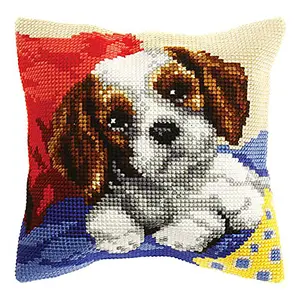 CUSHION DOGGY - Cross Stitch Kit: Cushion: Large: Doggy - Orchidea