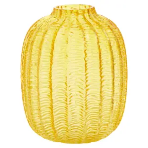 Interiors by Premier Bionda Small Yellow Glass Vase