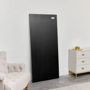 Melody Maison Large Black Thin Framed Leaner Mirror 80cm x 180cm