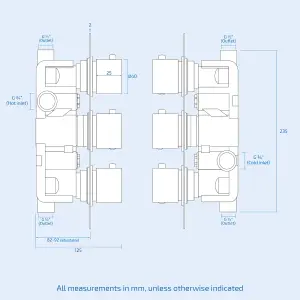 Nes Home Modern Round 3 Dial 2 Outlet Round Concealed Thermostatic Shower Mixer Valve Chrome