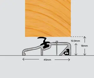 Exitex Slimline Threshold 1220mm - Aluminium