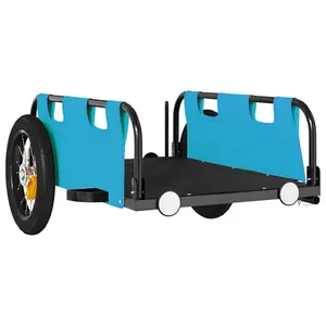 vidaXL Bike Trailer Blue Oxford Fabric and Iron